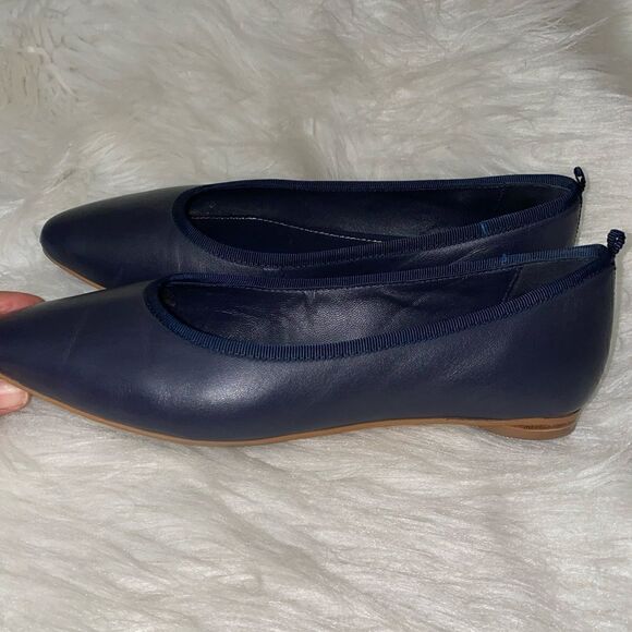 Boden Shoes - BODEN Almond Toe Navy Blue Ballerina Shoe